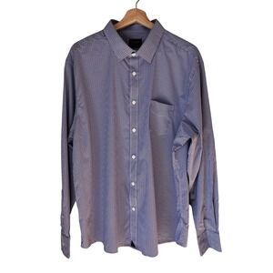 UNTUCKIT Performance Button Down Shirt Mens XX Large Blue Gingham Long Sleeve